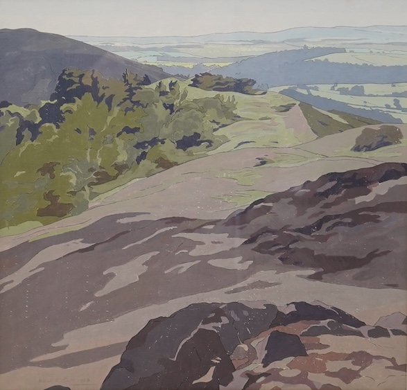 Herbert E. Peart (b.1881), 'Midsummer Hill', tempera, 34 x 35cm